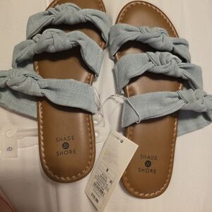 Shade & Shore Light Blue Knotted Sandals